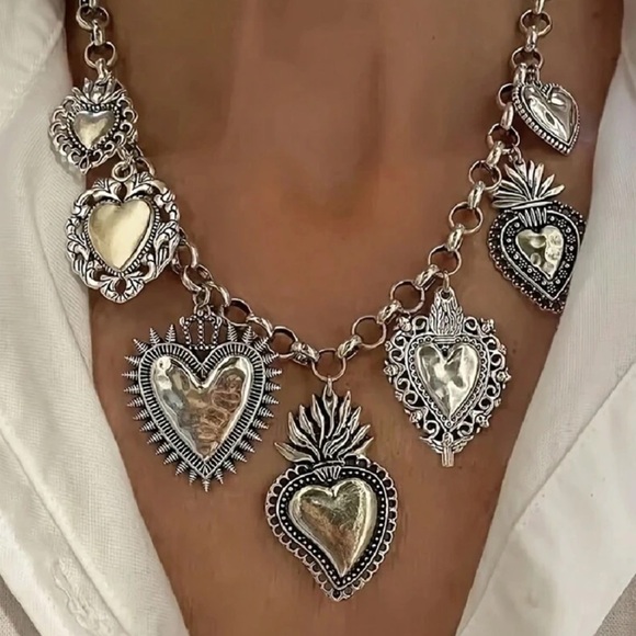 Zara Jewelry - New! Heart on Fire Charm Necklace (3027) NWOT